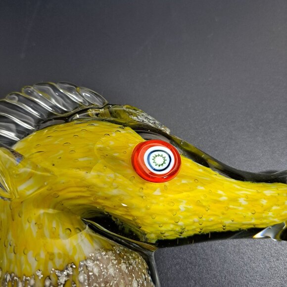 Murano Glass Horse Head Sculpture Silver Leaf Detailing Vintage Damaged - Picture 8 of 12